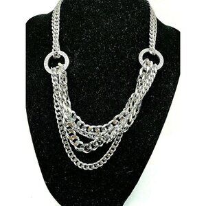 Pianegonda Choker Necklace Sterling Silver Women's Multi Chain .925 Italy